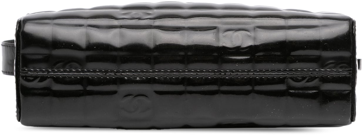 Chanel CC Chocolate Bar Patent Shoulder Bag Zwart
