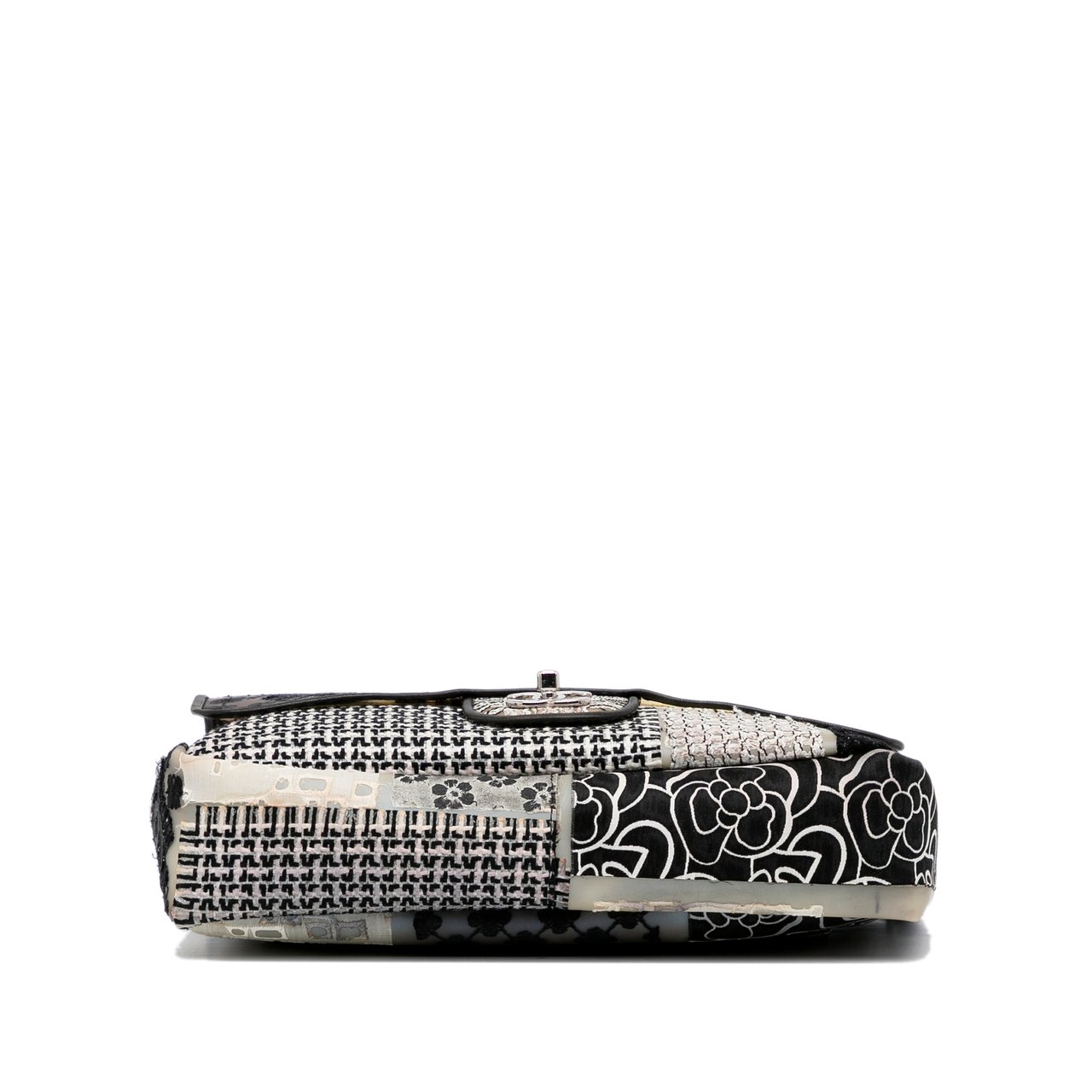Chanel Jumbo PVC and Tweed Patchwork Single Flap Wit