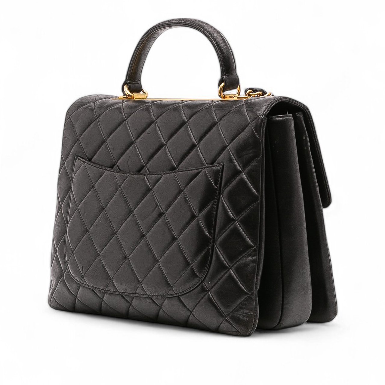 Chanel Large Lambskin Trendy CC Top Handle Flap Zwart