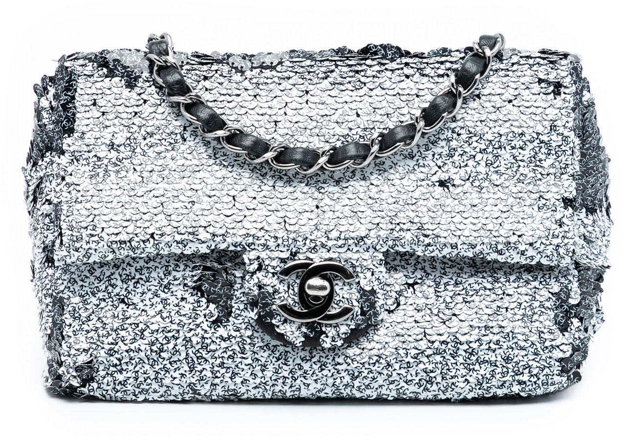 Chanel CC Printed Sequin Single Flap Wit