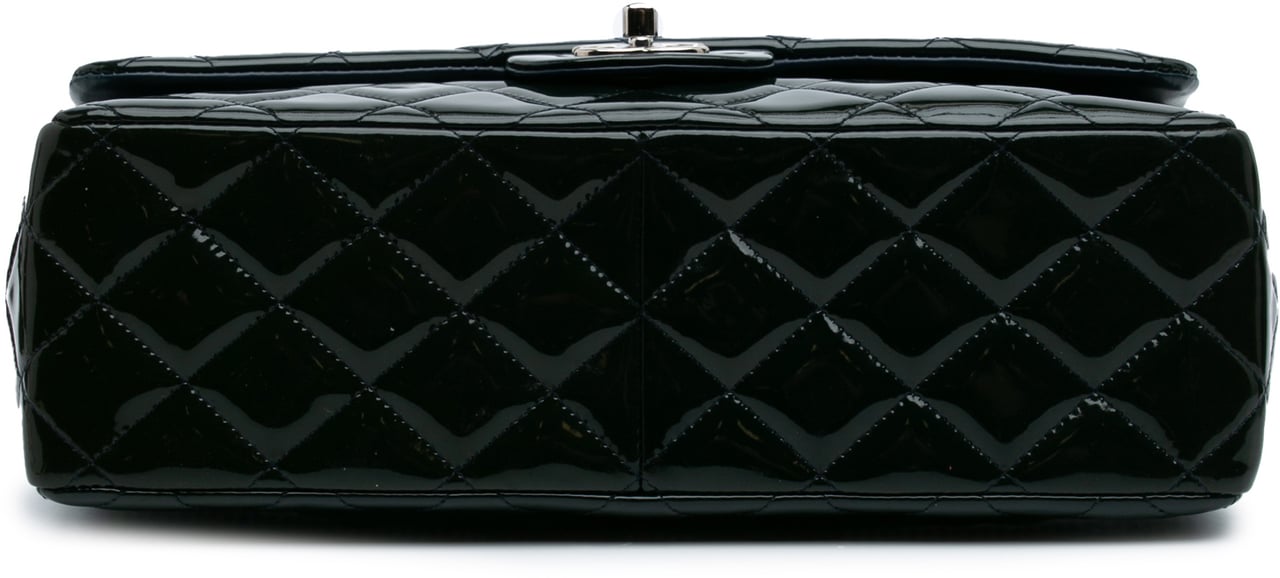 Chanel Jumbo Classic Patent Double Flap Blauw