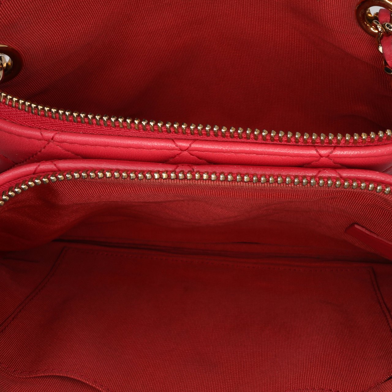 Chanel Quilted Lambskin Double Case with Chain Roze