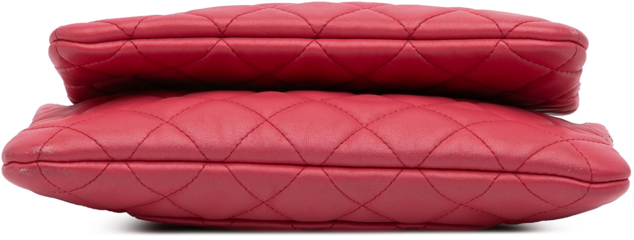 Chanel Quilted Lambskin Double Case with Chain Roze