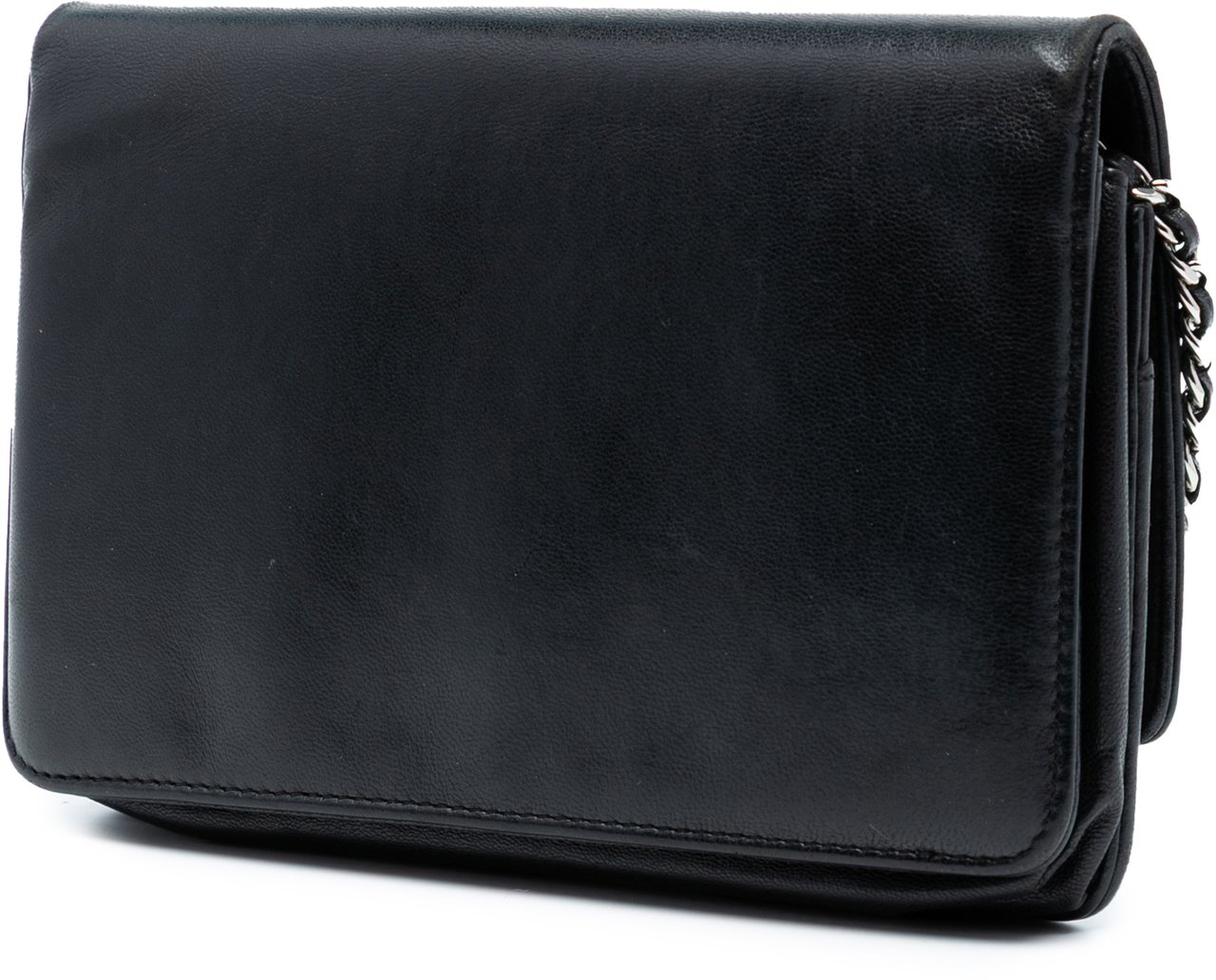 Chanel CC Calfskin Wallet on Chain Zwart