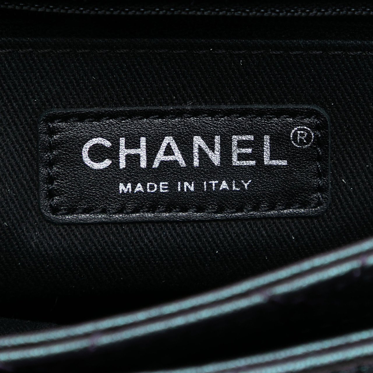 Chanel Small Iridescent Goatskin Rainbow Hardware Double Carry Waist Chain Flap Paars