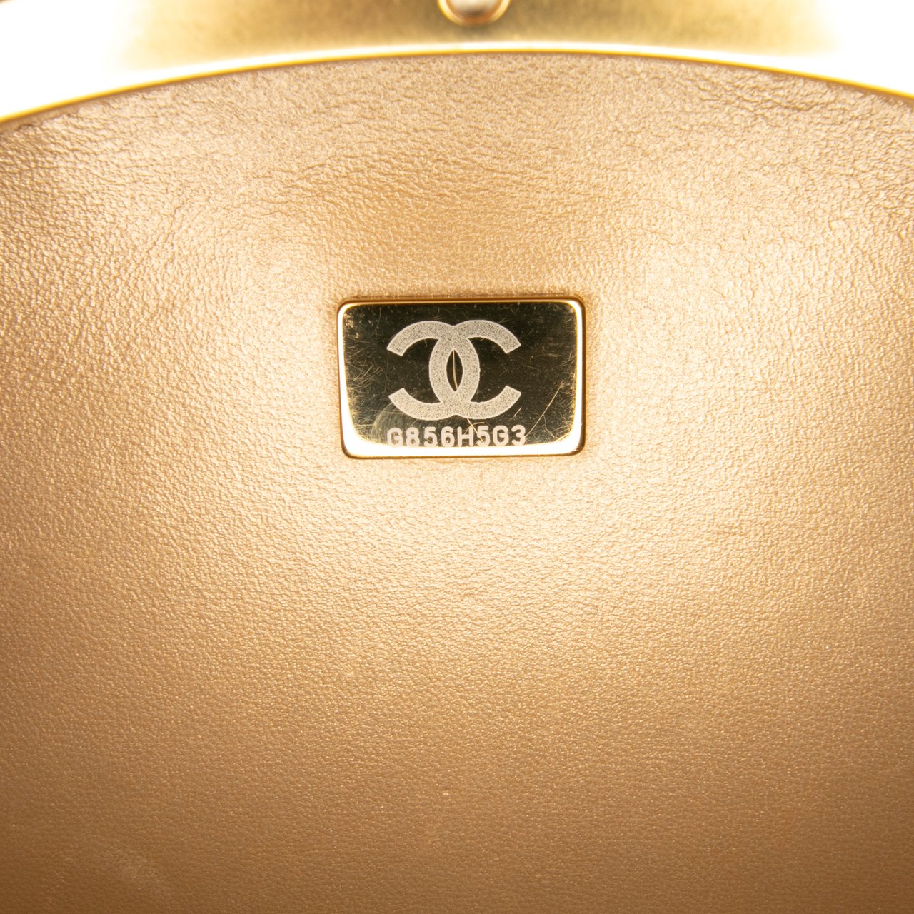 Chanel CC Quilted Lambskin Frame Vanity Case Wit