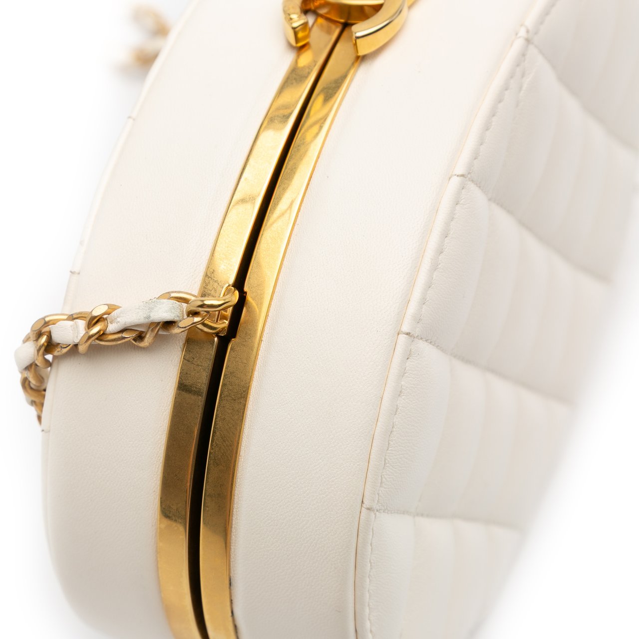 Chanel CC Quilted Lambskin Frame Vanity Case Wit