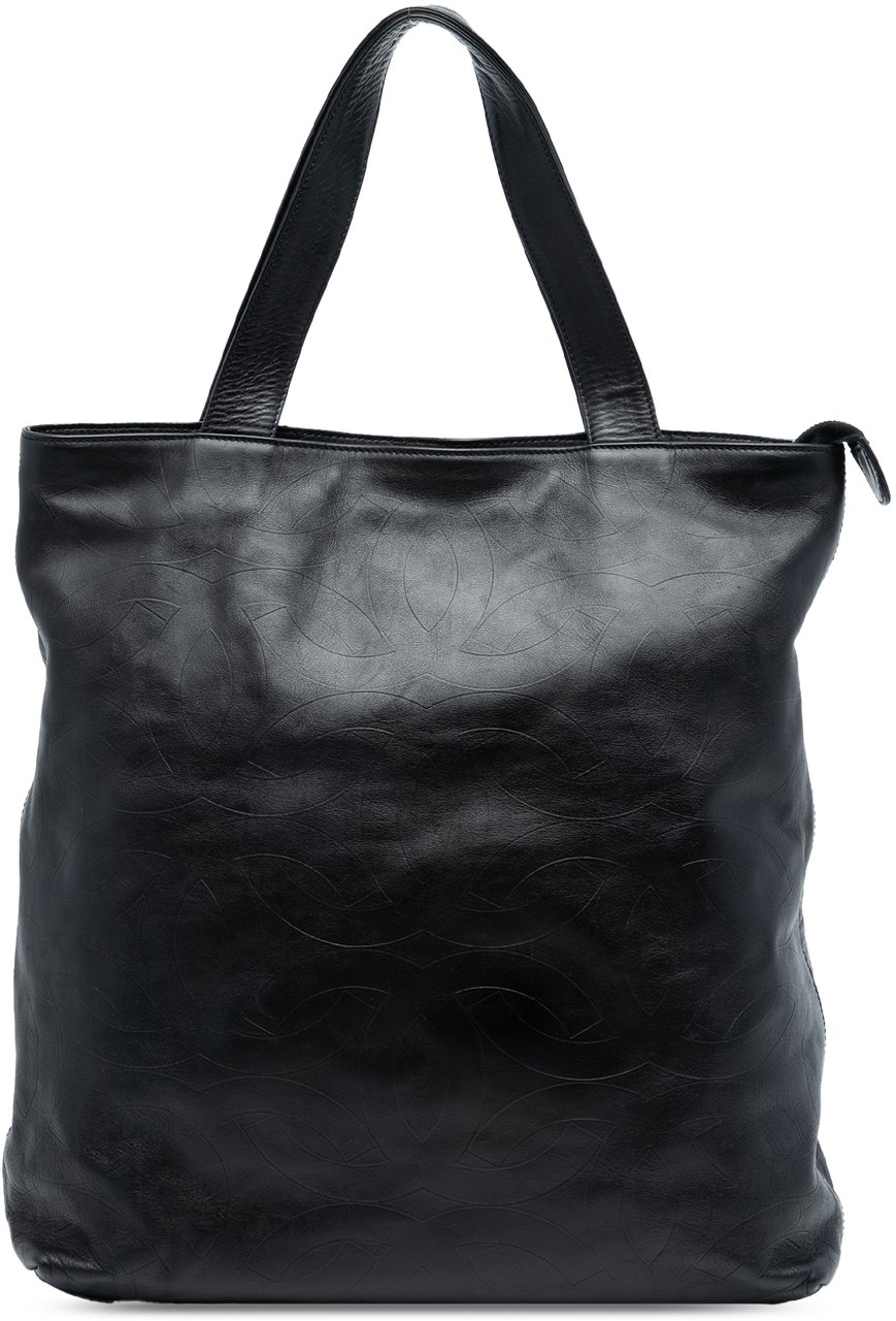 Chanel CC Embossed Leather Tote Zwart