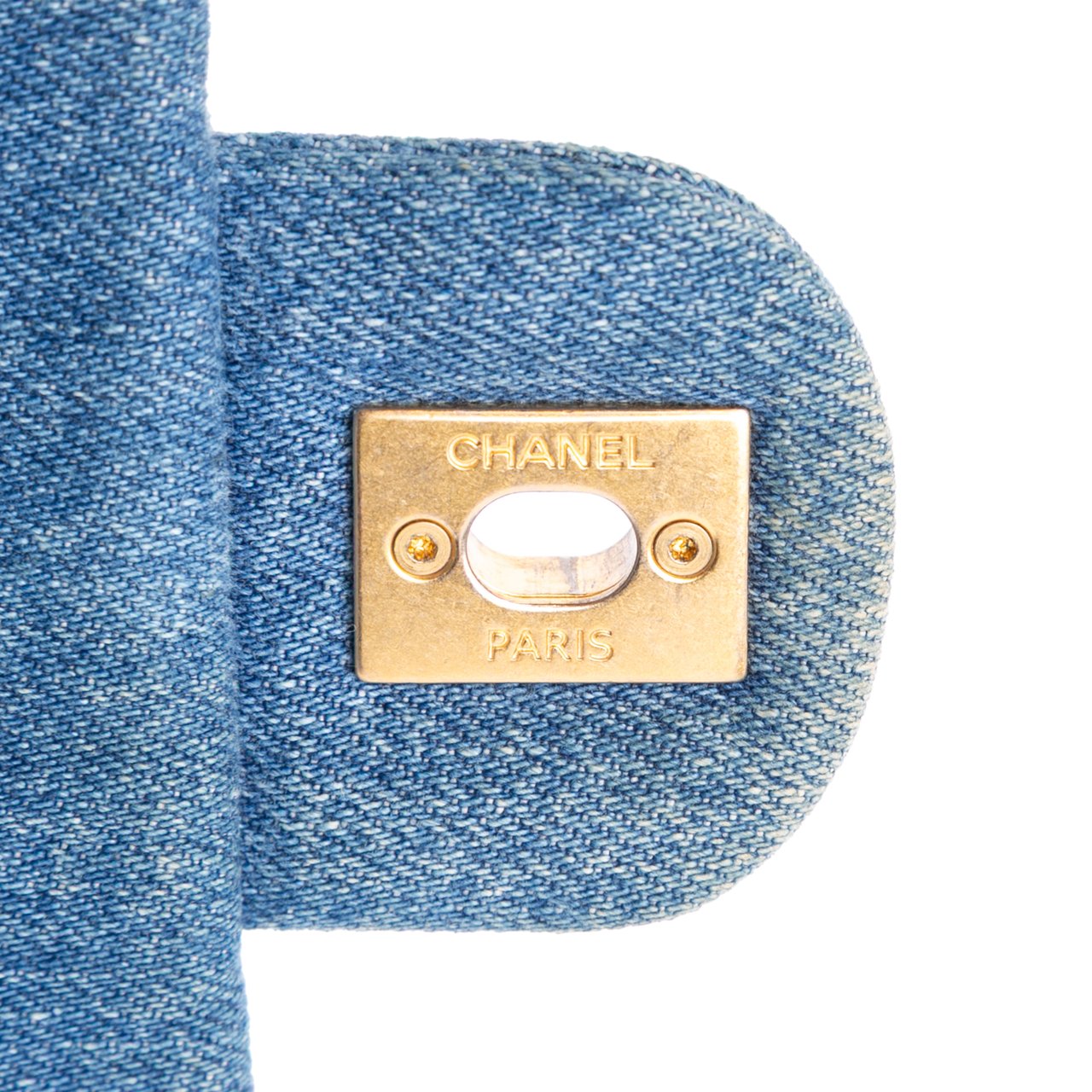 Chanel Mini Rectangular Quilted Denim Mood Flap Blauw
