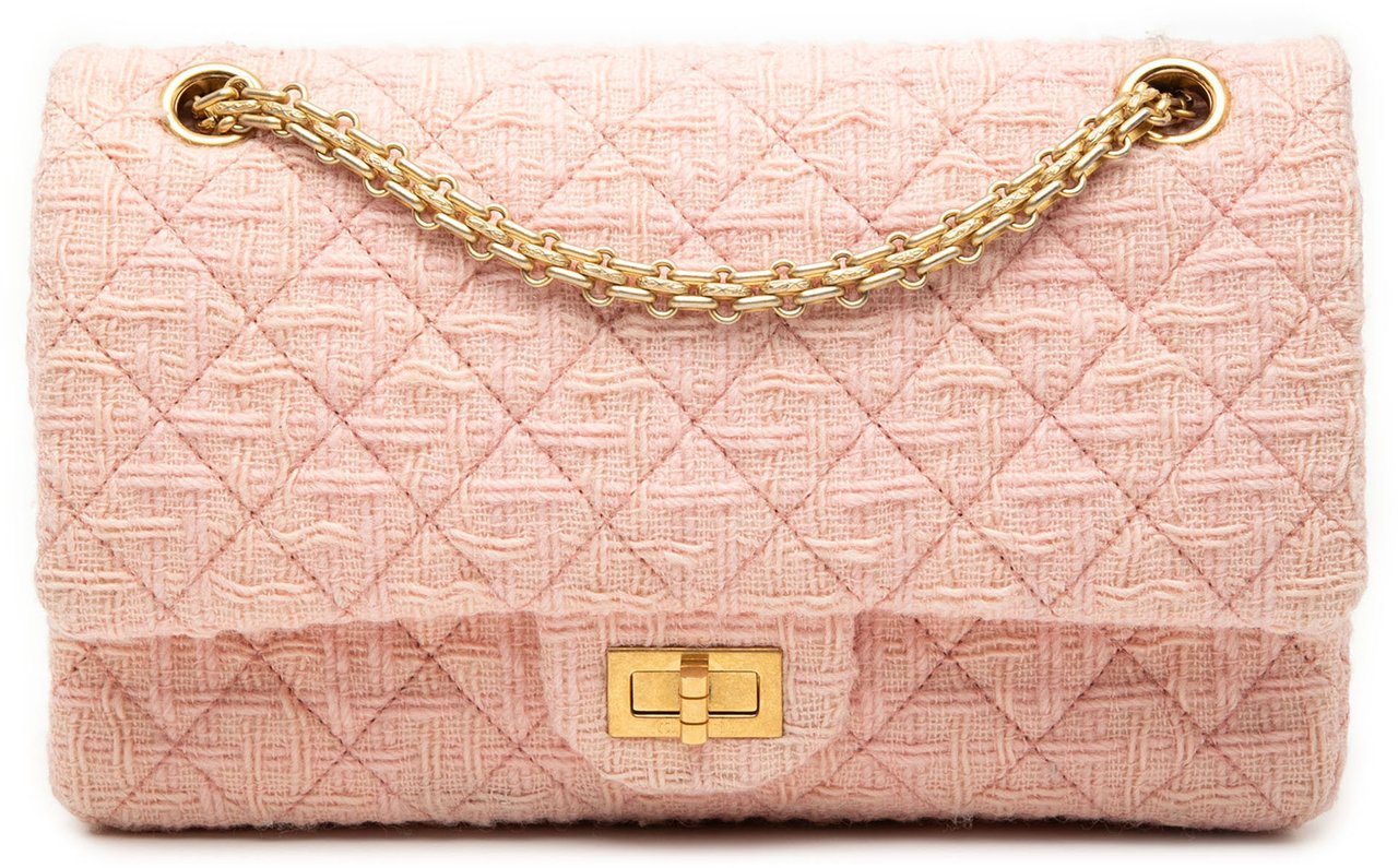 Chanel Reissue 2.55 Tweed Single Flap 225 Roze