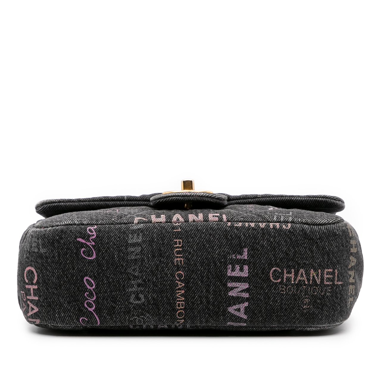 Chanel Mini Rectangular Quilted Denim Mood Flap Grijs