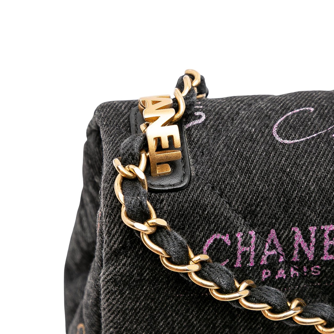 Chanel Mini Rectangular Quilted Denim Mood Flap Grijs