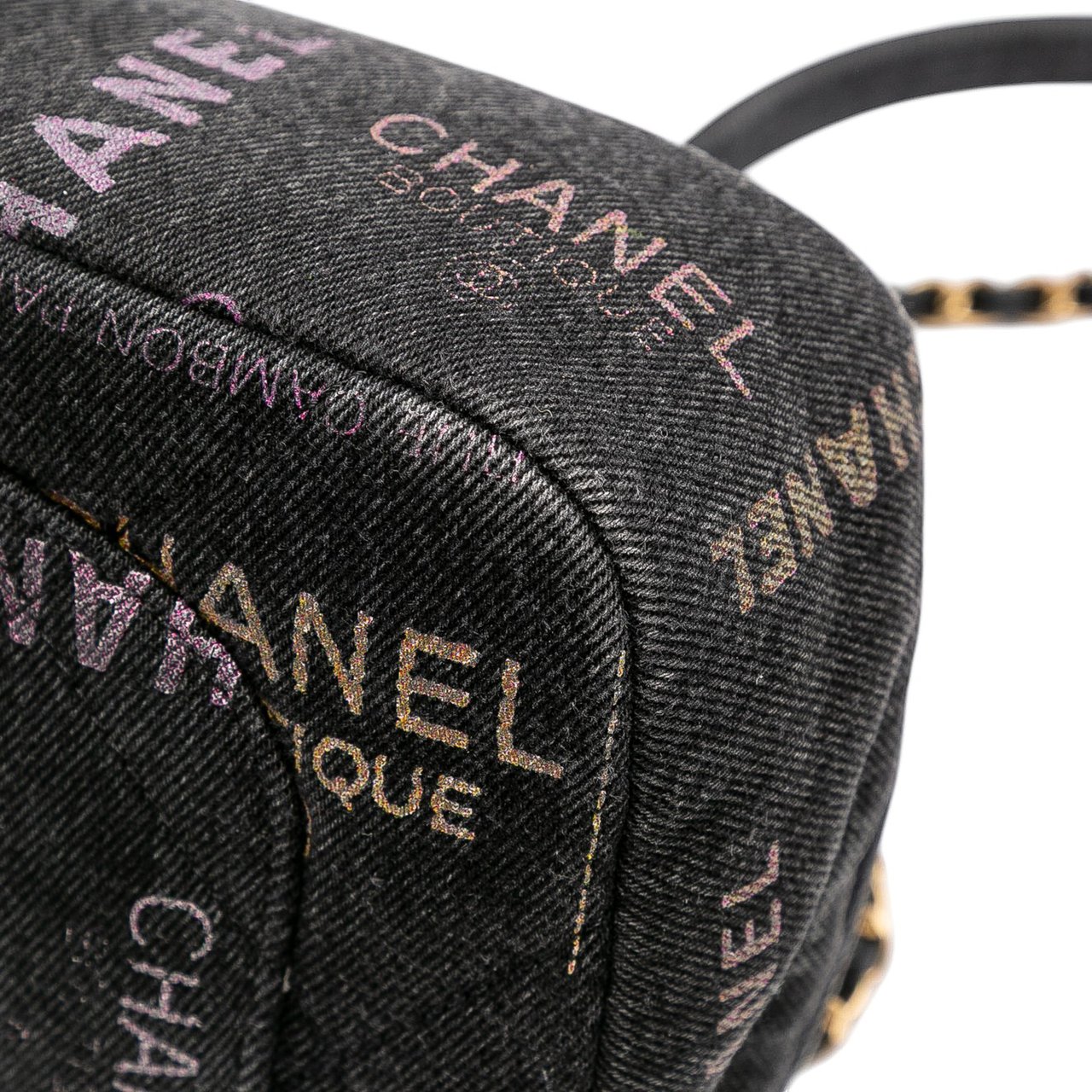 Chanel Mini Rectangular Quilted Denim Mood Flap Grijs