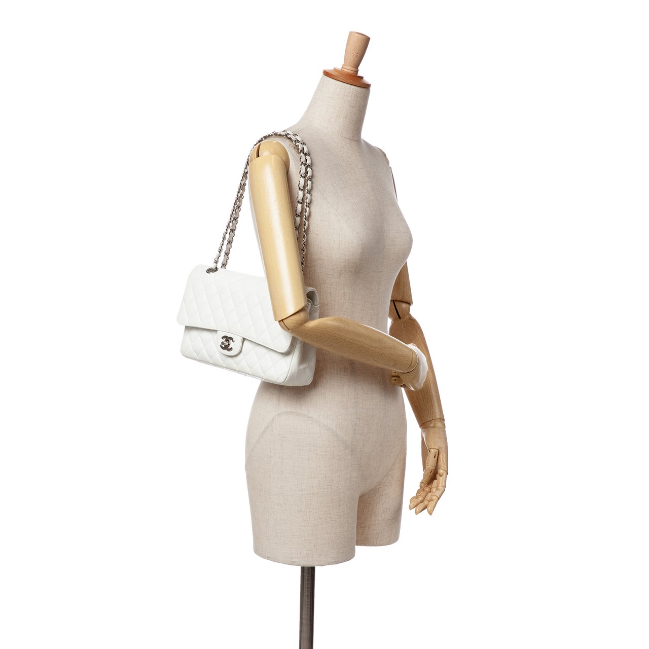 Chanel Medium Classic Caviar Double Flap Wit