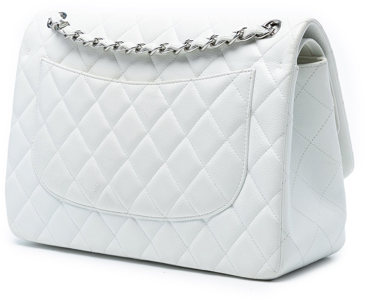 Chanel Jumbo Classic Caviar Double Flap Wit