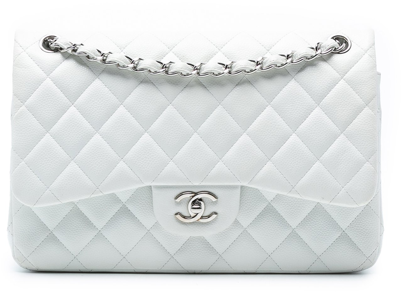 Chanel Jumbo Classic Caviar Double Flap Wit