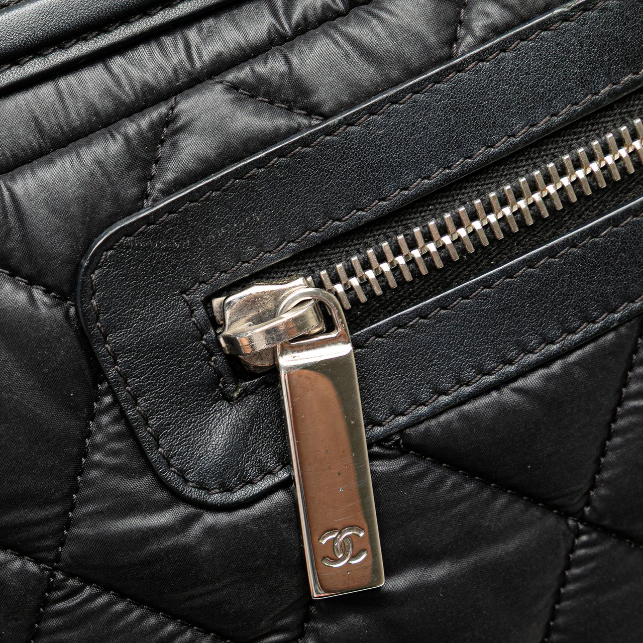 Chanel Small Quilted Nylon Coco Cocoon Tote Zwart