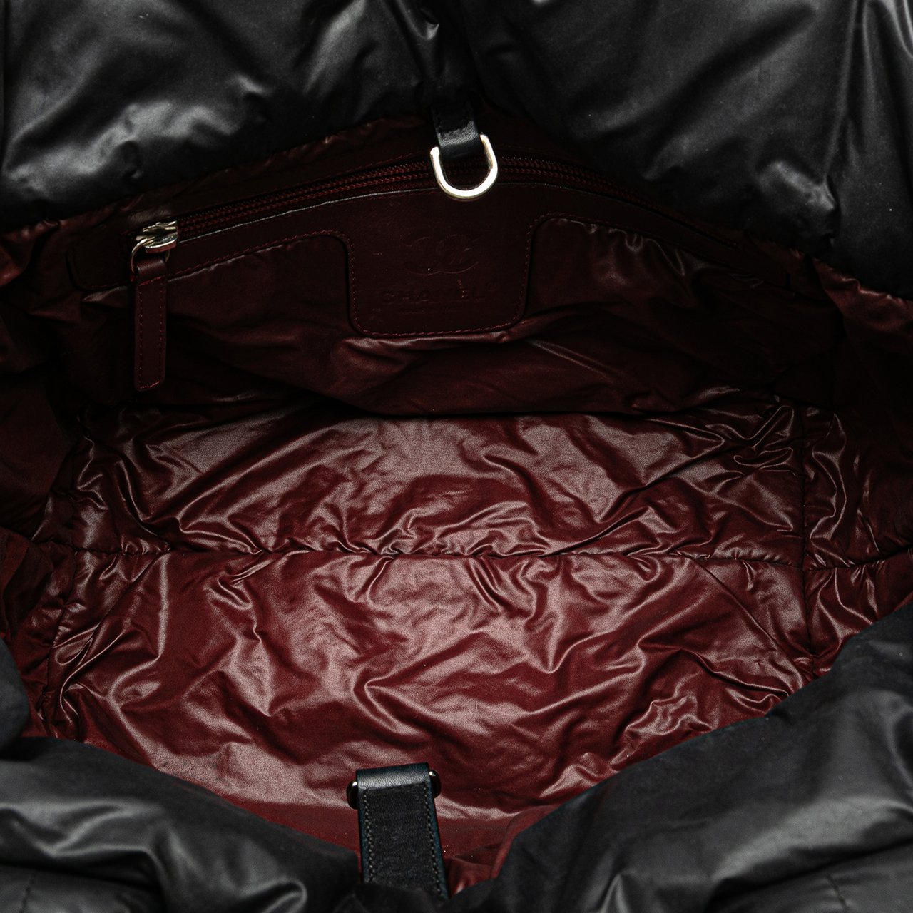Chanel Small Quilted Nylon Coco Cocoon Tote Zwart