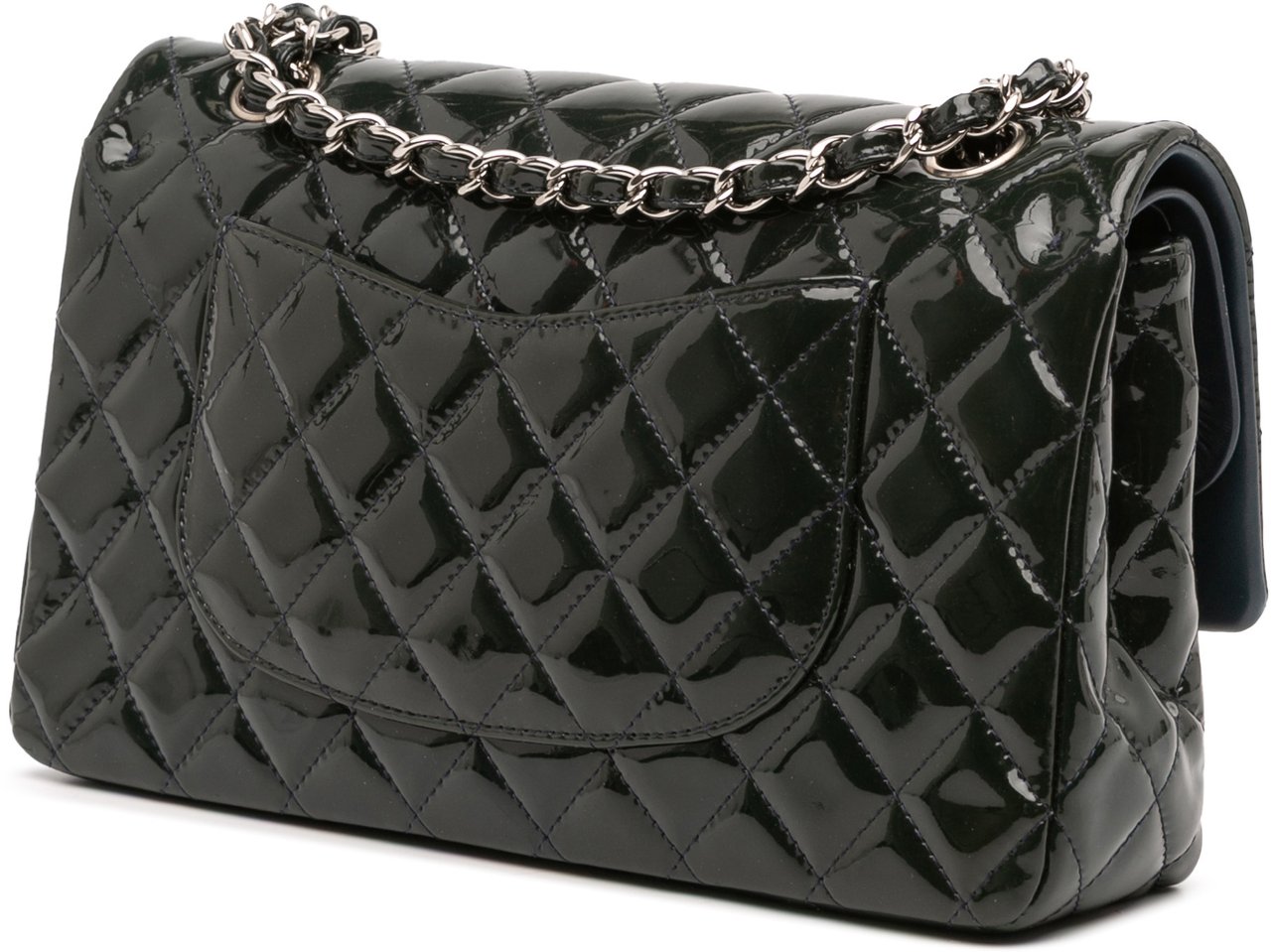 Chanel Medium Classic Patent Double Fla Groen