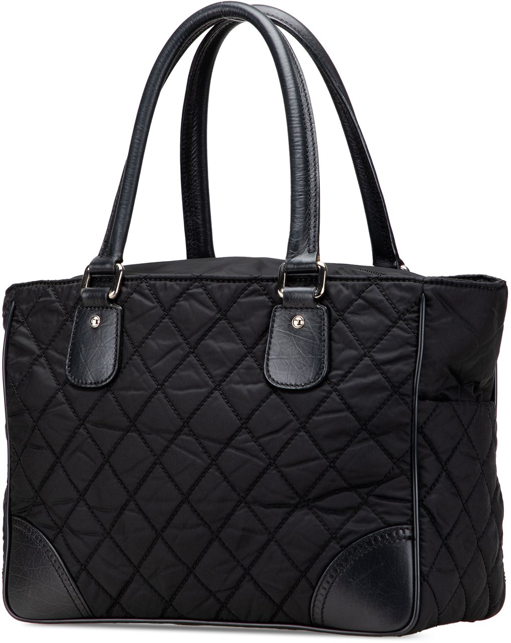 Chanel Paris New York Quilted Nylon Tote Zwart