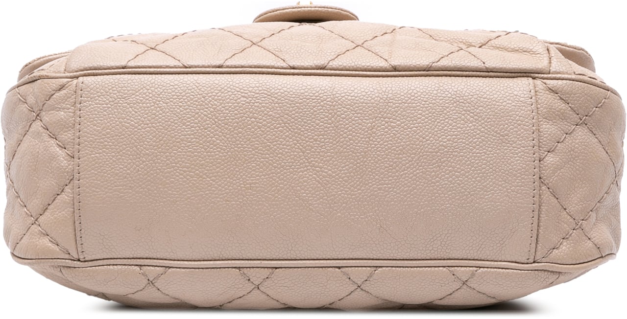 Chanel Medium Quilted Caviar Coco Pleats Messenger Flap Bruin