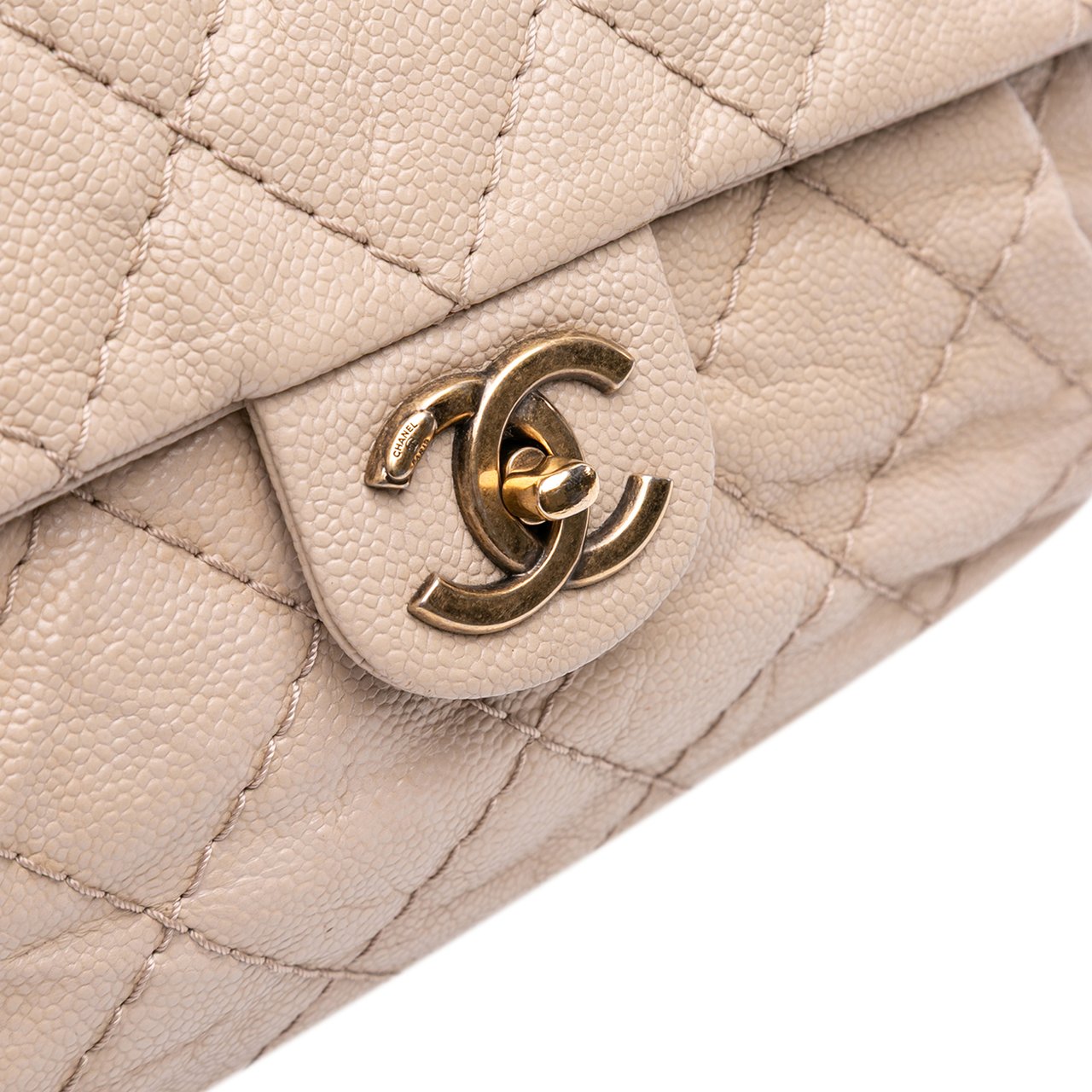 Chanel Medium Quilted Caviar Coco Pleats Messenger Flap Bruin