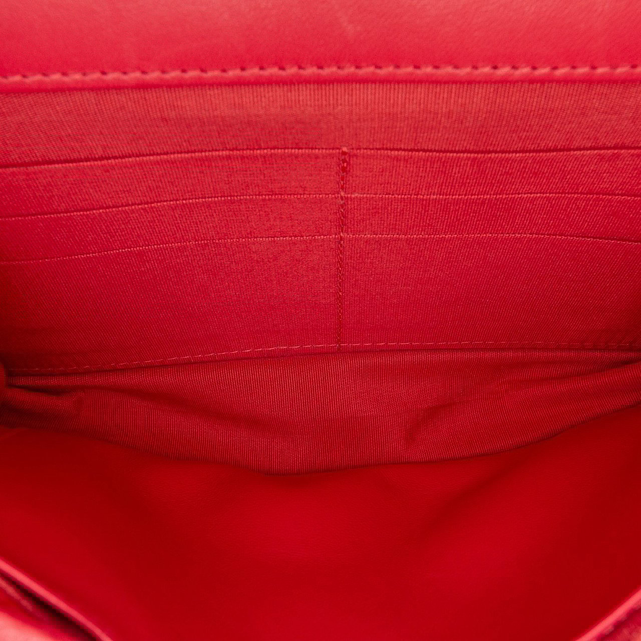 Chanel Quilted Caviar Boy Wallet on Chain Rood