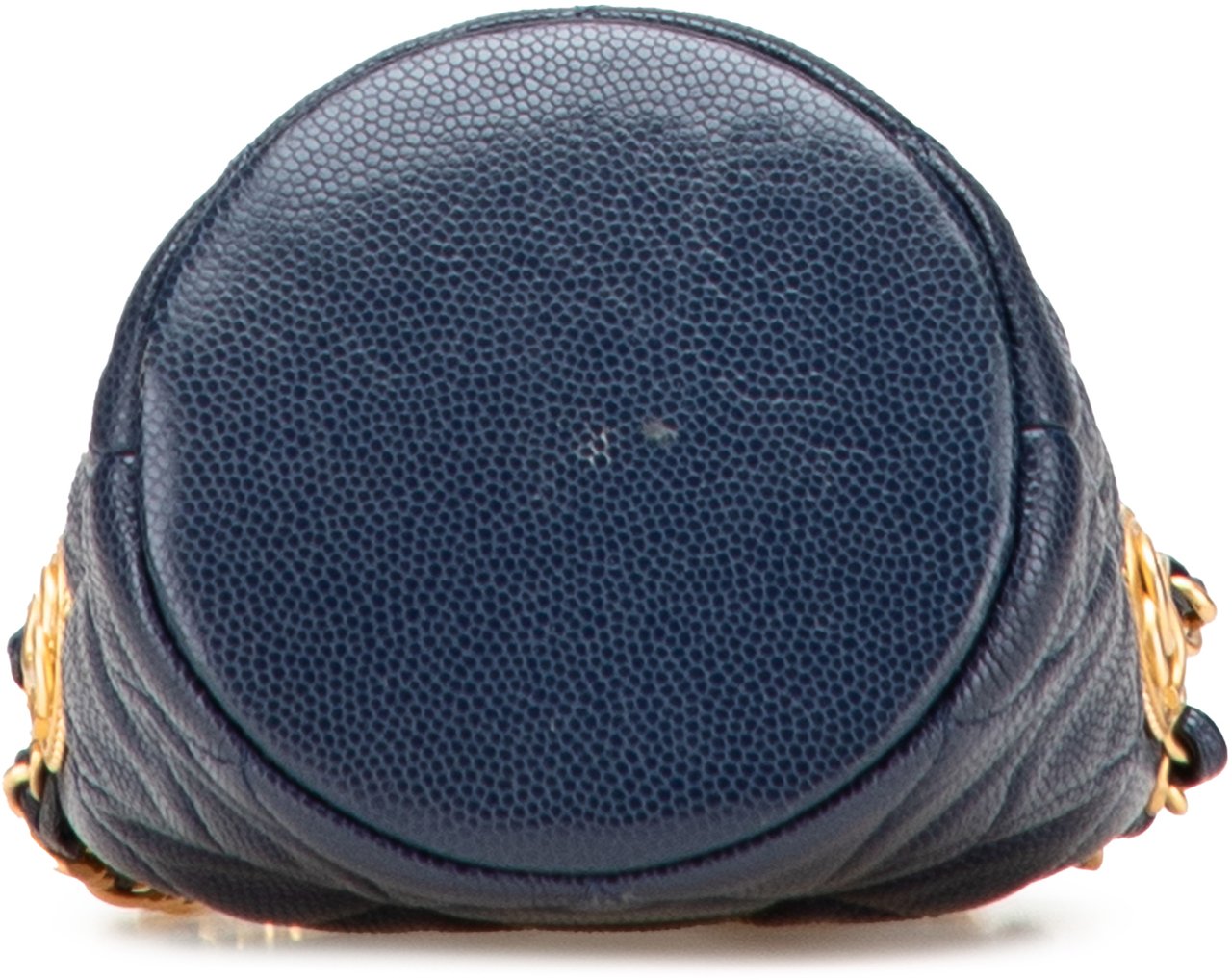 Chanel Mini Quilted Caviar Medallion Charms Drawstring Bucket Bag Blauw