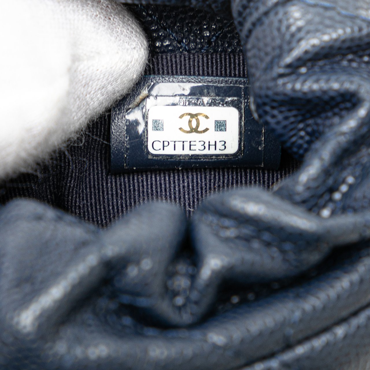 Chanel Mini Quilted Caviar Medallion Charms Drawstring Bucket Bag Blauw