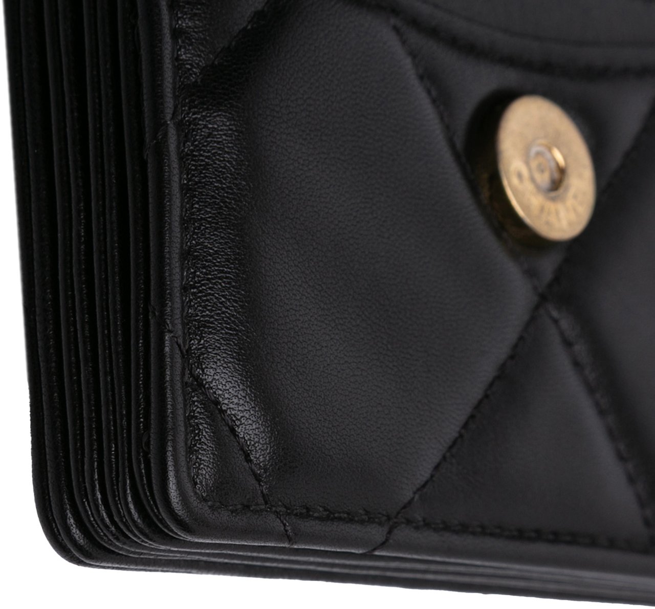 Chanel Lambskin 19 Flap Coin Purse With Chain Zwart