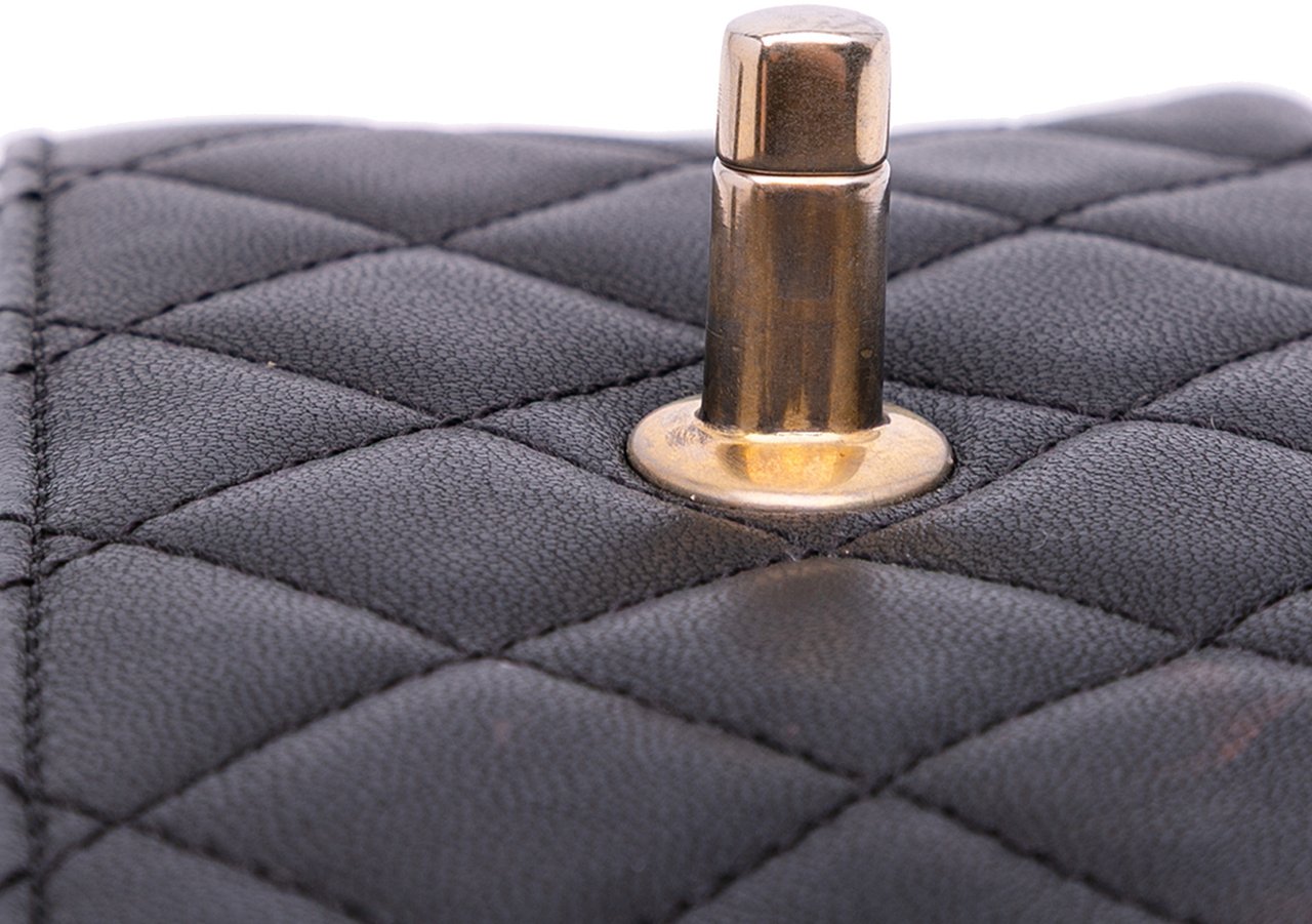 Chanel Small Quilted Lambskin Private Affair Camellia Flap Zwart