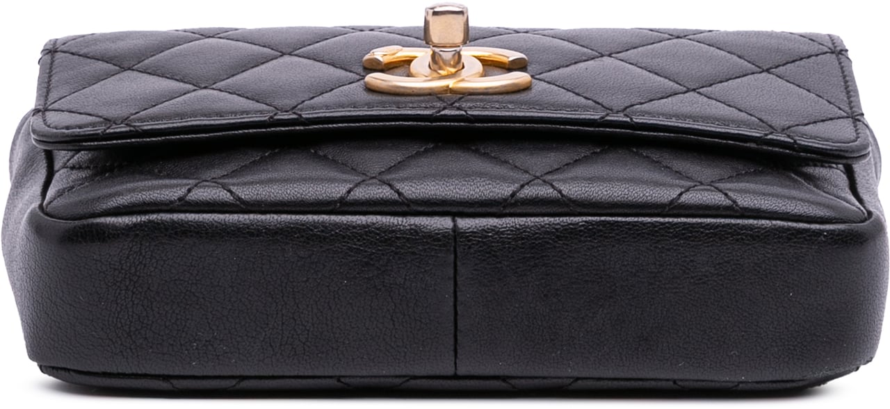Chanel Small Quilted Lambskin Private Affair Camellia Flap Zwart