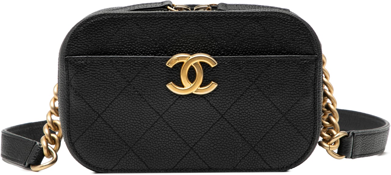 Chanel CC Stitched Caviar Chic Affinity Belt Bag Zwart