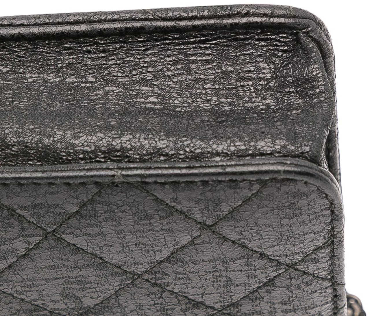 Chanel CC Quilted Crinkled Calfskin Wallet On Chain Zwart