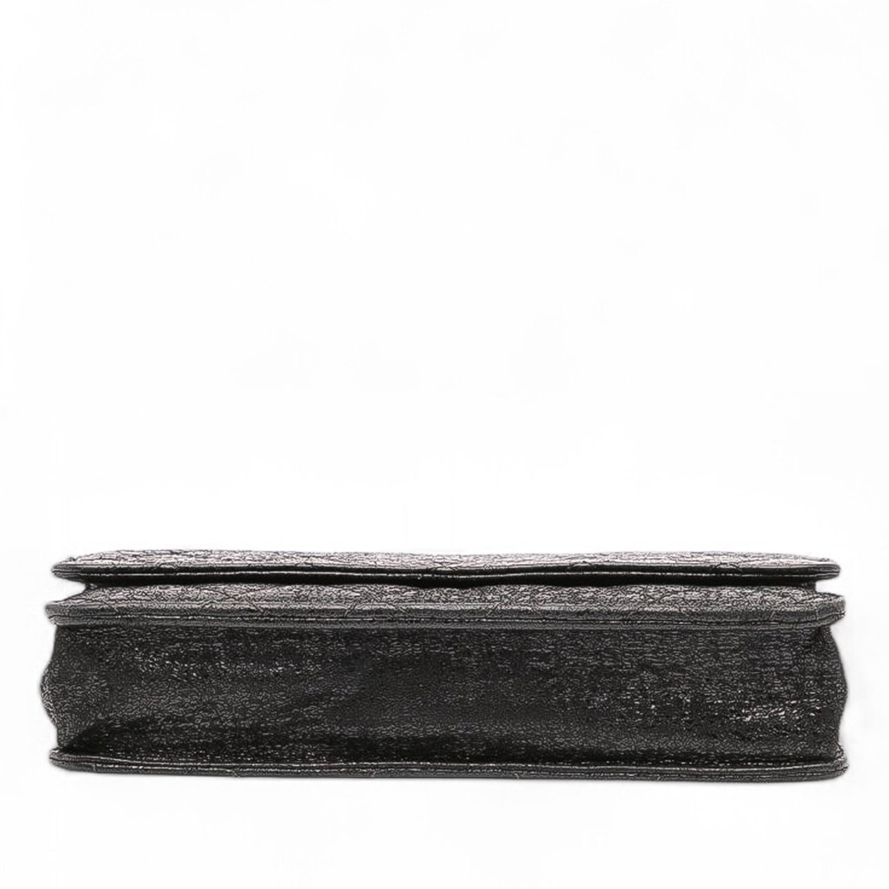 Chanel CC Quilted Crinkled Calfskin Wallet On Chain Zwart