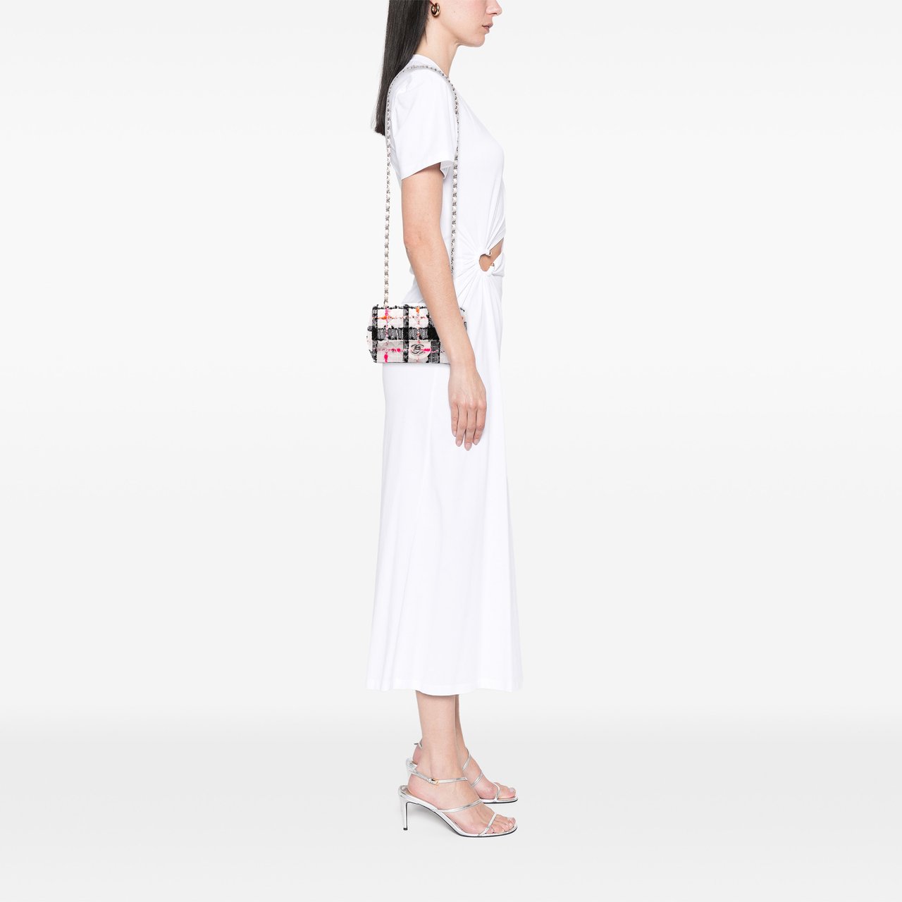 Chanel Mini Rectangular Classic Tweed Single Flap Wit