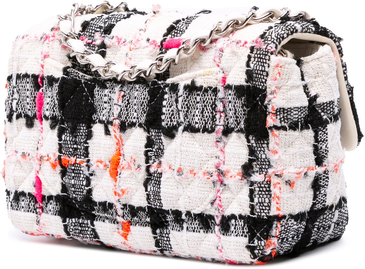 Chanel Mini Rectangular Classic Tweed Single Flap Wit