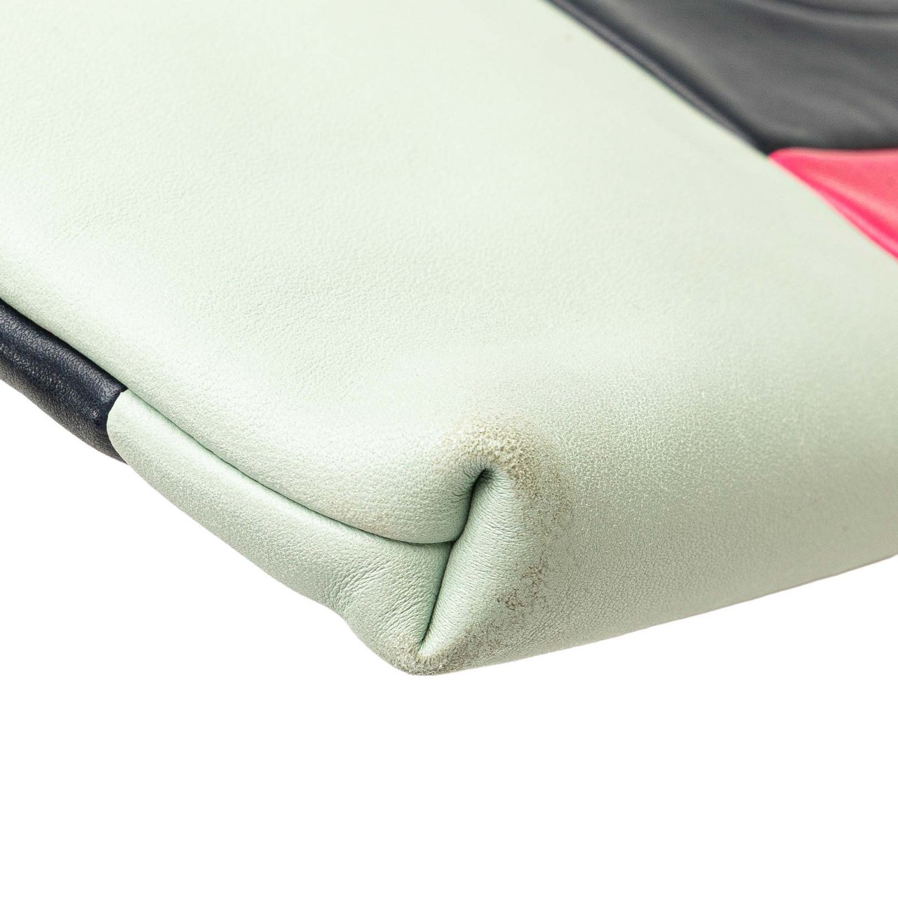 Chanel Large Lambskin Colorblock Patchwork O Case Blauw