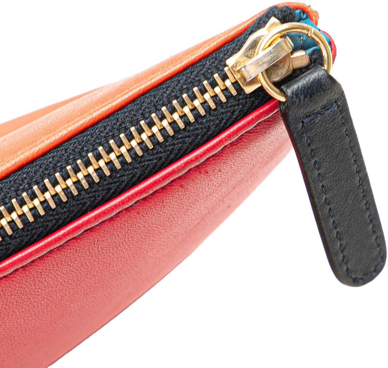 Chanel Large Lambskin Colorblock Patchwork O Case Blauw