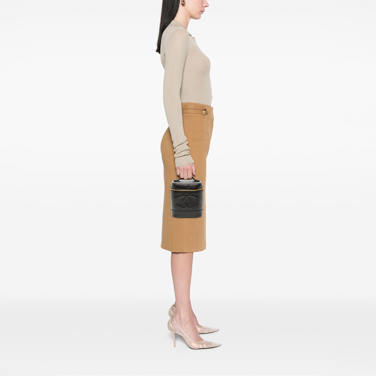 Chanel CC Caviar Vanity Bag Zwart