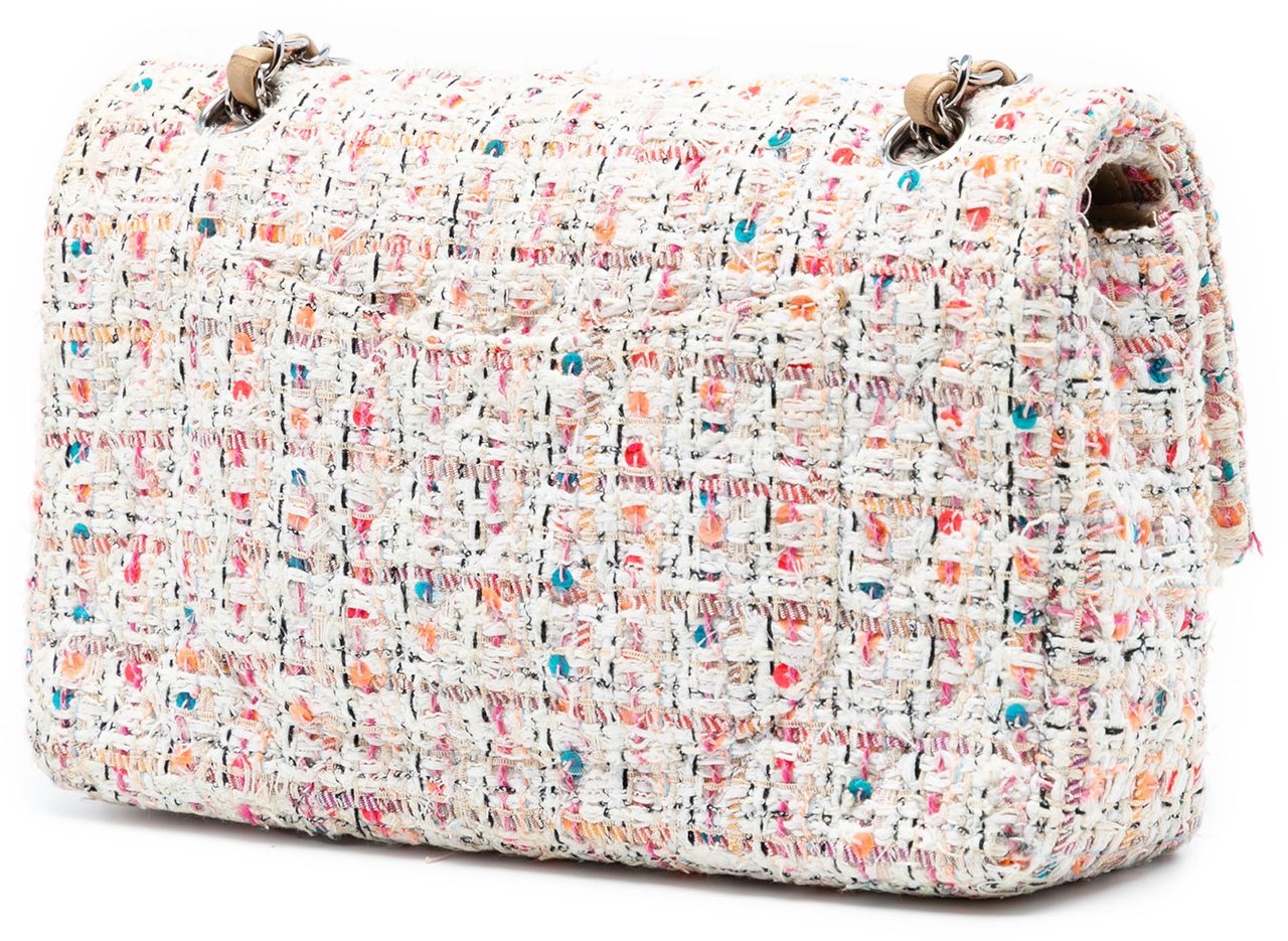 Chanel Medium Classic Tweed Double Flap Wit