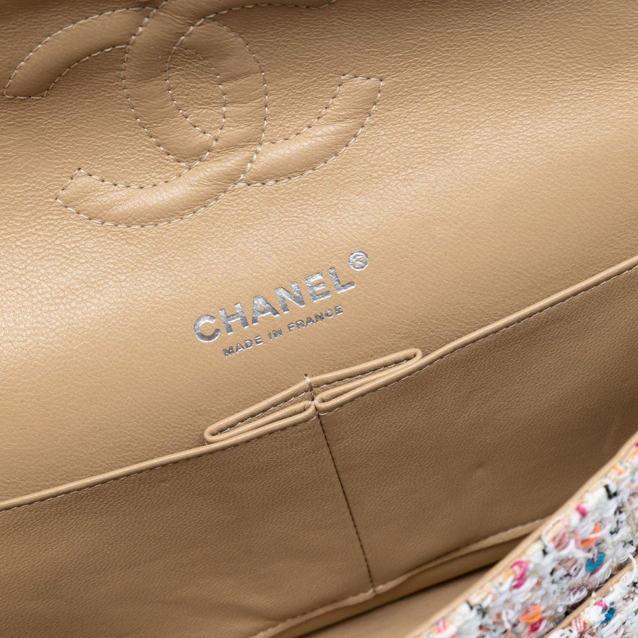 Chanel Medium Classic Tweed Double Flap Wit