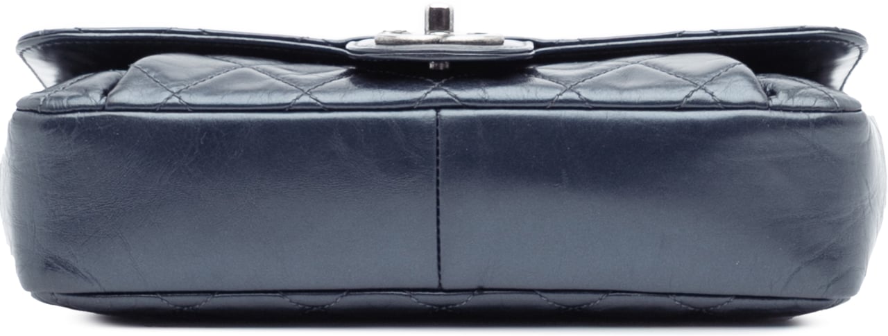 Chanel Quilted Glazed Calfskin Coco Pleats Flap Blauw