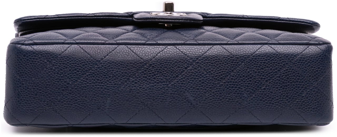 Chanel Medium Classic Caviar Double Flap Blauw