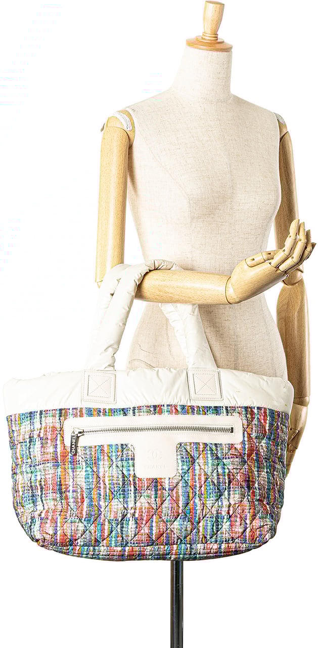 Chanel Nylon Tweed Printed Coco Cocoon Tote Divers