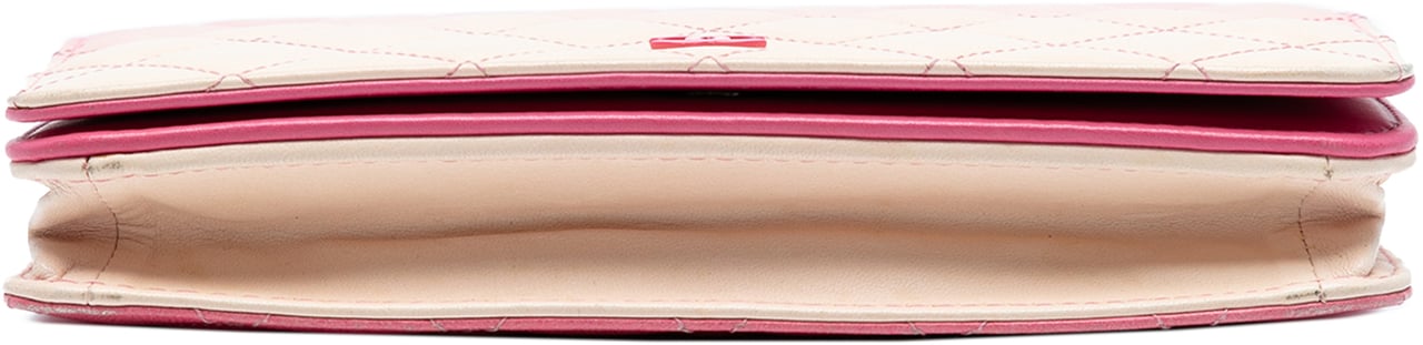 Chanel Ombre Lambskin Degrade Wallet On Chain Roze
