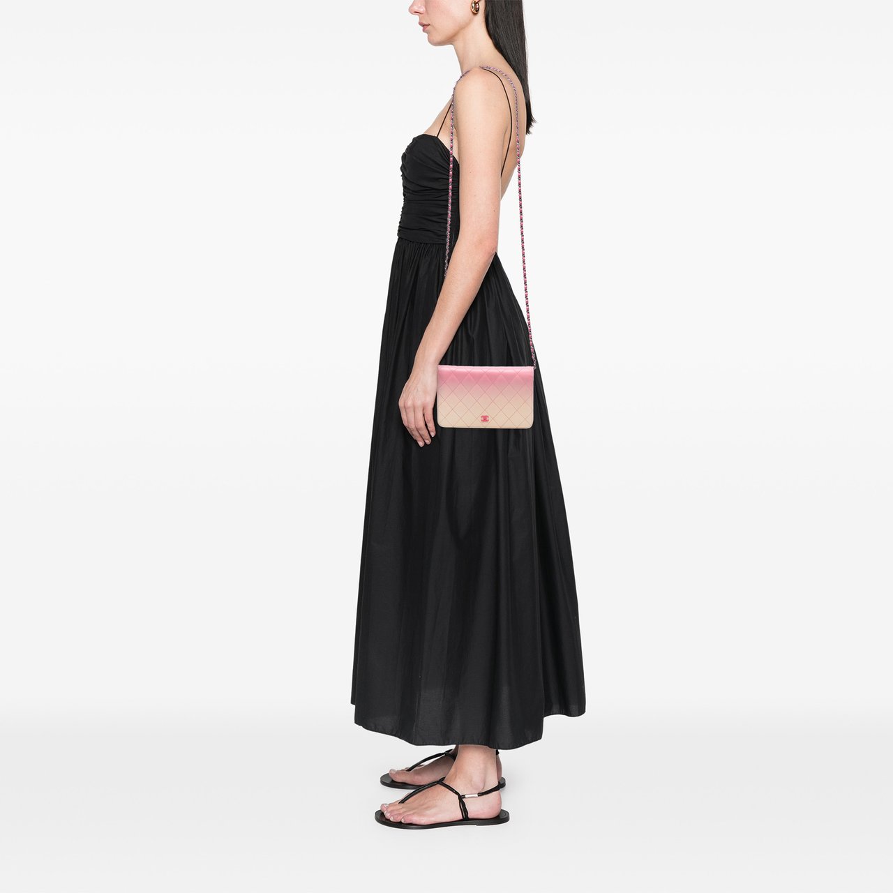 Chanel Ombre Lambskin Degrade Wallet On Chain Roze