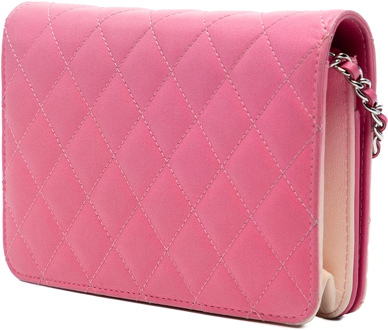 Chanel Ombre Lambskin Degrade Wallet On Chain Roze