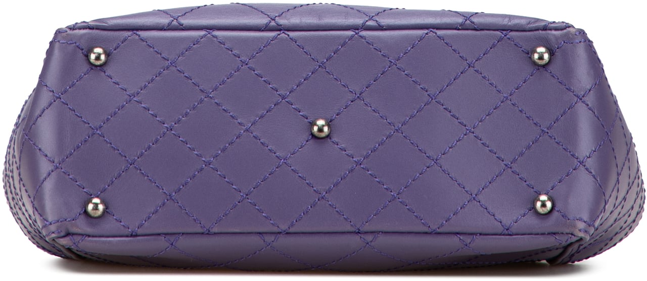 Chanel Small CC Quilted Calfskin Pocket Tote Paars