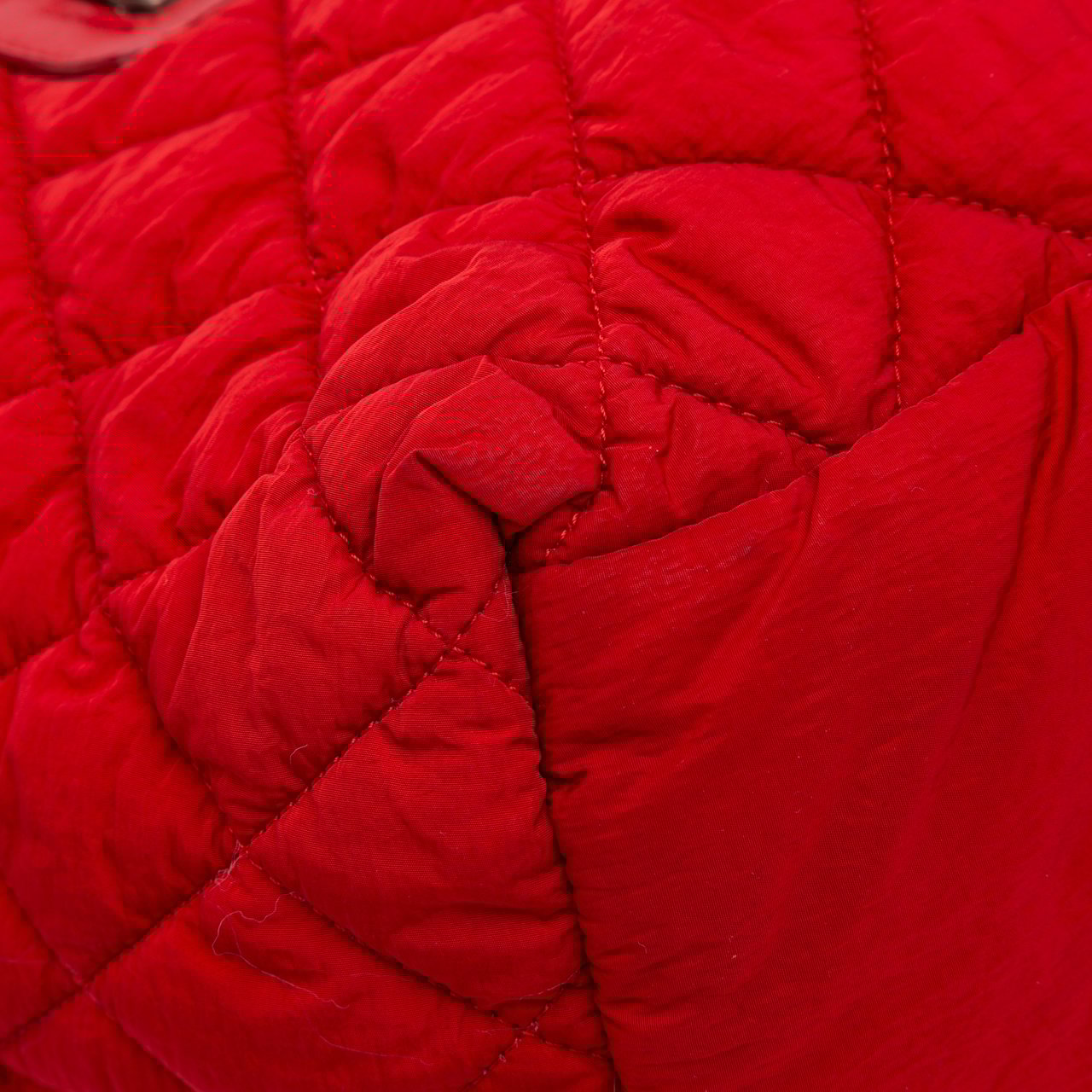 Chanel Small Quilted Nylon Coco Cocoon Tote Rood